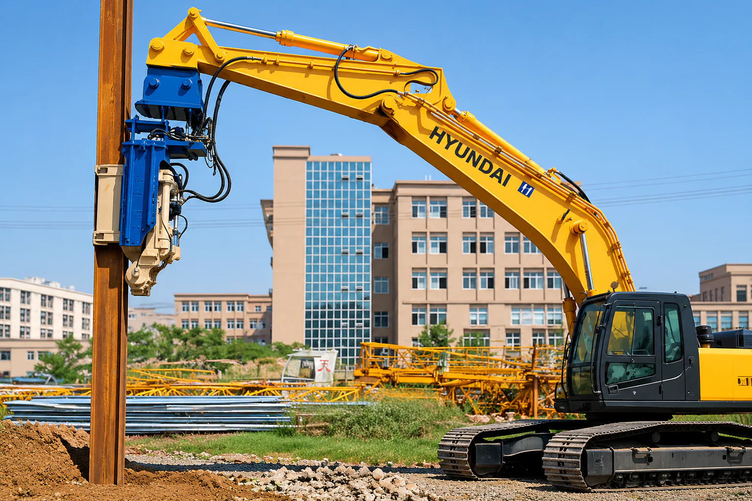 Excavator mounted vibratory pile hammer selection guide
