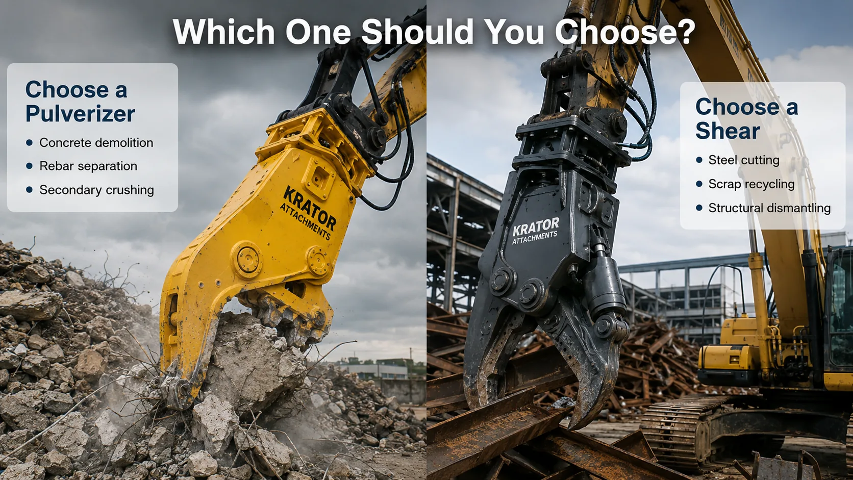 Selection checklist for hydraulic pulverizer and hydraulic shear