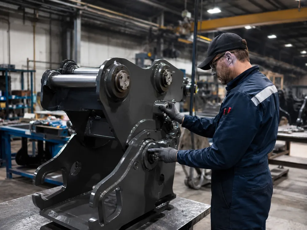 Assembly and testing for excavator attachments