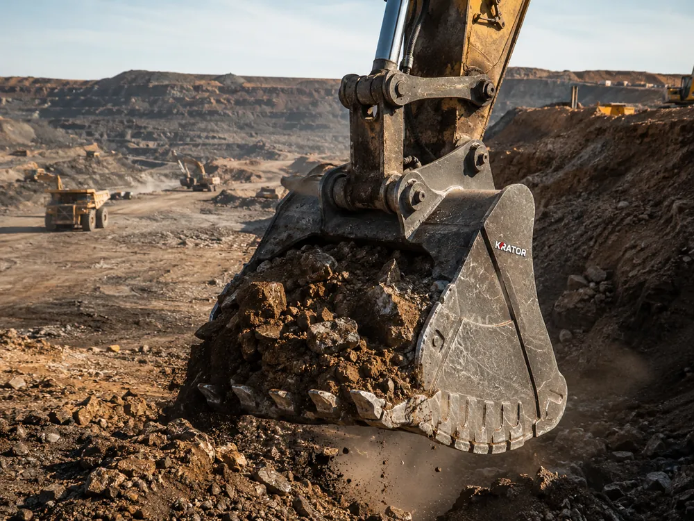 Hydraulic breaker used for road construction in South America
